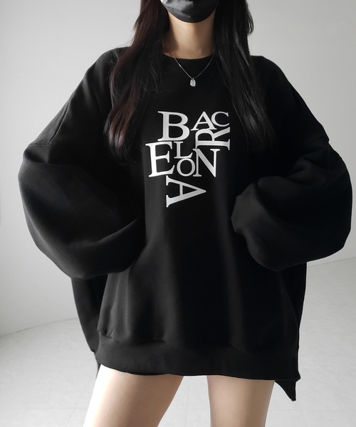 【 ２color 】BACロゴレタリングビッグスウェット ／ BAC logo lettering big sweatshirt（スウェット）｜me+em select（ミームセレクト）