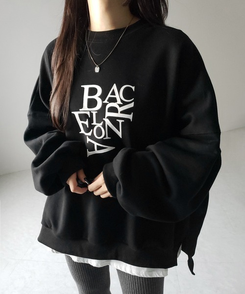 【 ２color 】BACロゴレタリングビッグスウェット ／ BAC logo lettering big sweatshirt（スウェット）｜me+em select（ミームセレクト）