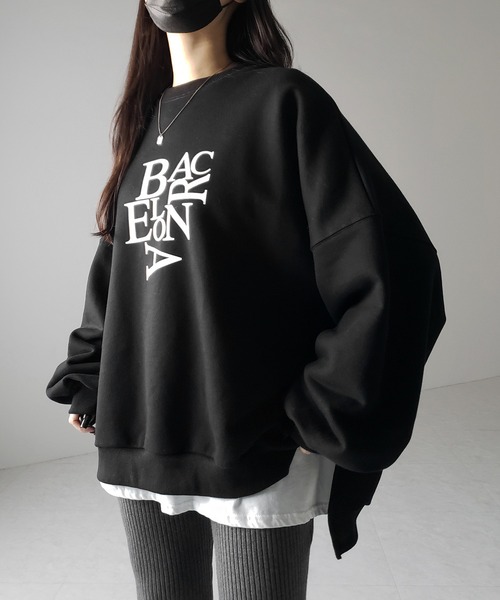 【 ２color 】BACロゴレタリングビッグスウェット ／ BAC logo lettering big sweatshirt（スウェット）｜me+em select（ミームセレクト）