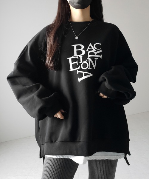 【 ２color 】BACロゴレタリングビッグスウェット ／ BAC logo lettering big sweatshirt（スウェット）｜me+em select（ミームセレクト）