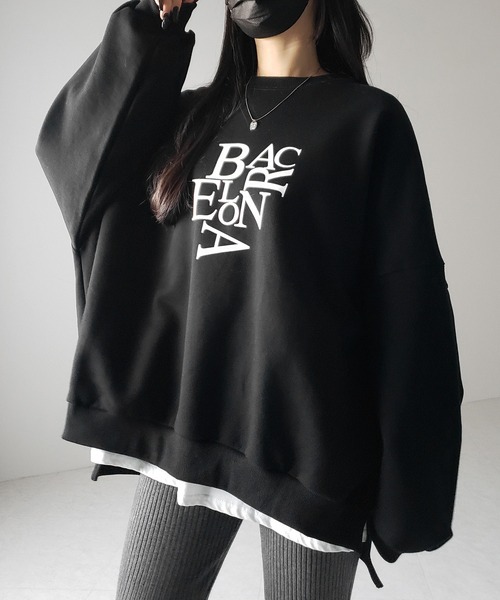 【 ２color 】BACロゴレタリングビッグスウェット ／ BAC logo lettering big sweatshirt（スウェット）｜me+em select（ミームセレクト）