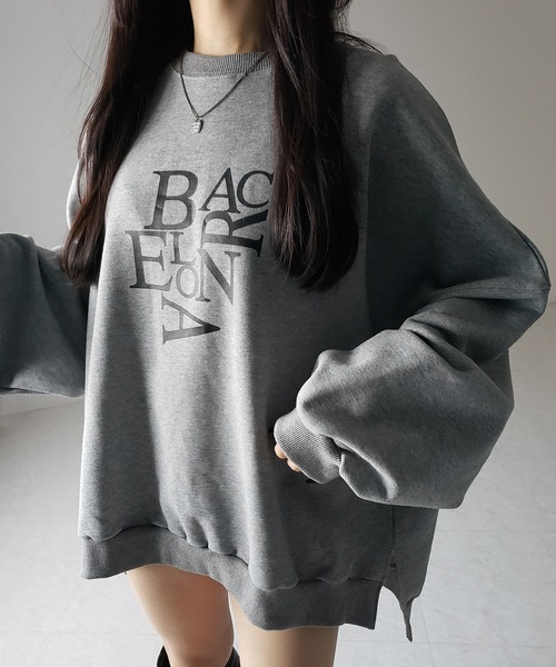 【 ２color 】BACロゴレタリングビッグスウェット ／ BAC logo lettering big sweatshirt（スウェット）｜me+em select（ミームセレクト）