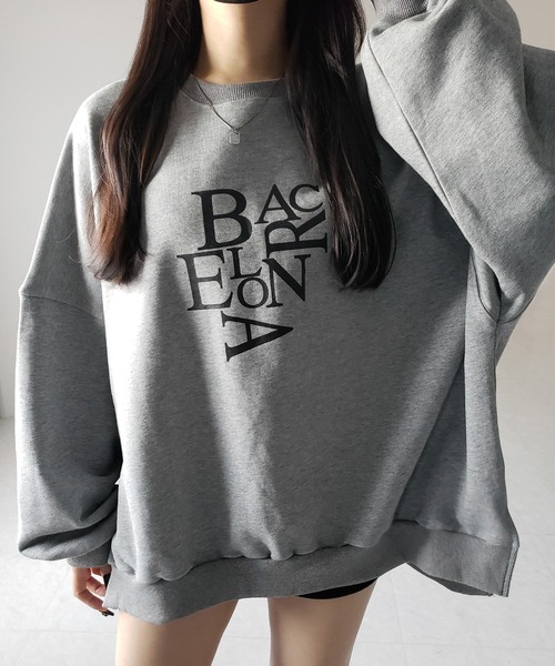 【 ２color 】BACロゴレタリングビッグスウェット ／ BAC logo lettering big sweatshirt（スウェット）｜me+em select（ミームセレクト）
