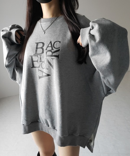 【 ２color 】BACロゴレタリングビッグスウェット ／ BAC logo lettering big sweatshirt（スウェット）｜me+em select（ミームセレクト）
