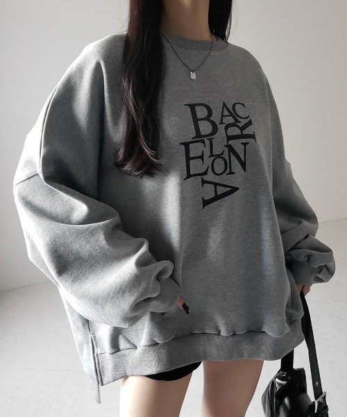 【 ２color 】BACロゴレタリングビッグスウェット ／ BAC logo lettering big sweatshirt（スウェット）｜me+em select（ミームセレクト）