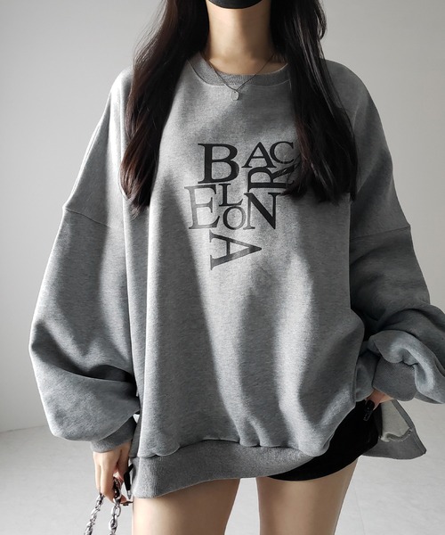 【 ２color 】BACロゴレタリングビッグスウェット ／ BAC logo lettering big sweatshirt（スウェット）｜me+em select（ミームセレクト）