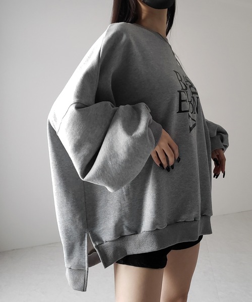 【 ２color 】BACロゴレタリングビッグスウェット ／ BAC logo lettering big sweatshirt（スウェット）｜me+em select（ミームセレクト）