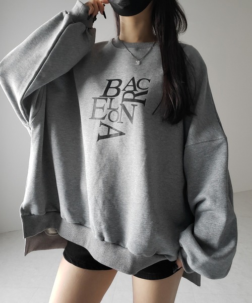 【 ２color 】BACロゴレタリングビッグスウェット ／ BAC logo lettering big sweatshirt（スウェット）｜me+em select（ミームセレクト）