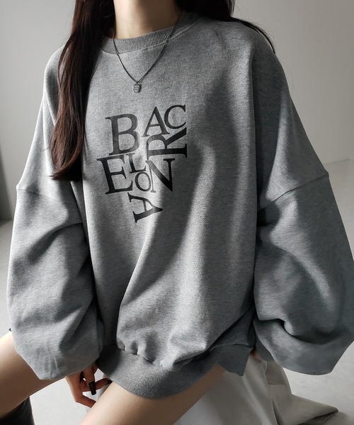 【 ２color 】BACロゴレタリングビッグスウェット ／ BAC logo lettering big sweatshirt（スウェット）｜me+em select（ミームセレクト）