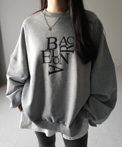 【 ２color 】BACロゴレタリングビッグスウェット ／ BAC logo lettering big sweatshirt（スウェット）｜me+em select（ミームセレクト）