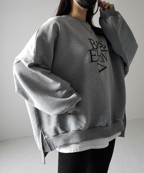 【 ２color 】BACロゴレタリングビッグスウェット ／ BAC logo lettering big sweatshirt（スウェット）｜me+em select（ミームセレクト）