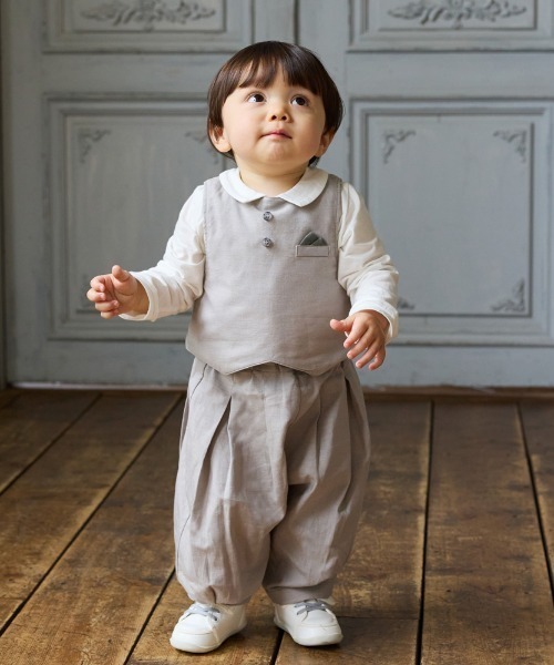 10mois(ディモワ)の「【10mois(ディモワ) 】タックバルーンパンツ 80・90・100cm(その他パンツ・キッズ・グレー/ネイビー・80cm/90cm/100cm)」の4枚目の写真