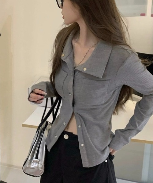 レヴダンス♡トップス♡美品 セール】ドットボタン胸ポケットカットトップス(Tシャツ