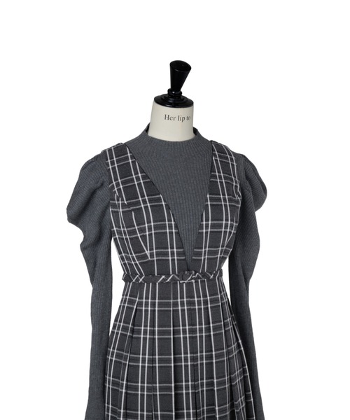 【美品】Herlipto Classic Plaid Jumper Dress 新色】Classic Plaid Jumper Dress