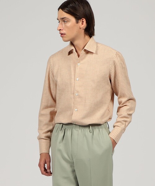 Maria Santangelo（マリアサンタンジェロ）の「【別注】Maria Santangelo コットンウール ワンピースカラーシャツ（シャツ/ブラウス・メンズ・ブラウン系その他/レッド系その他2/ネイビー・40/38/42）」の4枚目の写真