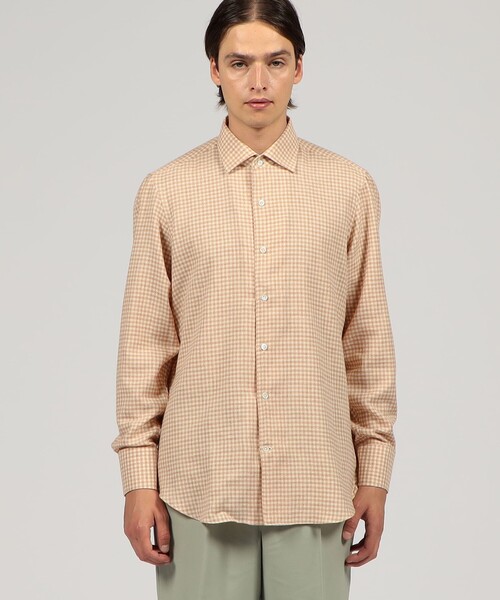 Maria Santangelo（マリアサンタンジェロ）の「【別注】Maria Santangelo コットンウール ワンピースカラーシャツ（シャツ/ブラウス・メンズ・ブラウン系その他/レッド系その他2/ネイビー・40/38/42）」の5枚目の写真