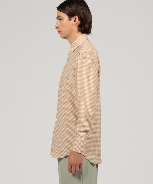 Maria Santangelo（マリアサンタンジェロ）の「【別注】Maria Santangelo コットンウール ワンピースカラーシャツ（シャツ/ブラウス・メンズ・ブラウン系その他/レッド系その他2/ネイビー・40/38/42）」の6枚目の写真