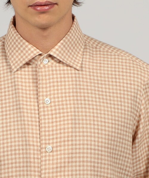 Maria Santangelo（マリアサンタンジェロ）の「【別注】Maria Santangelo コットンウール ワンピースカラーシャツ（シャツ/ブラウス・メンズ・ブラウン系その他/レッド系その他2/ネイビー・40/38/42）」の8枚目の写真