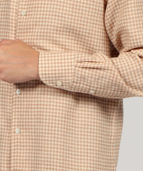 Maria Santangelo（マリアサンタンジェロ）の「【別注】Maria Santangelo コットンウール ワンピースカラーシャツ（シャツ/ブラウス・メンズ・ブラウン系その他/レッド系その他2/ネイビー・40/38/42）」の9枚目の写真