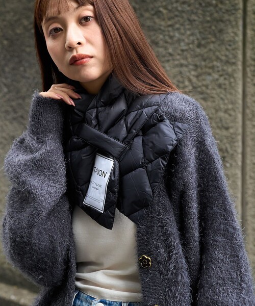 PUBLUX(パブリュクス)の「TAION/タイオン CITY DOWN SCARF/シティ ダウンマフラー 限定展開(マフラー・レディース・ブラック/オフホワイト/ベージュ・ONE SIZE)」の14枚目の写真