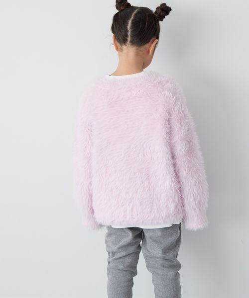 LOWRYS FARM（ローリーズファーム）の「シャギーニットＬＳ　 240119（ニット/セーター・キッズ・ブラック/ピンク/オフホワイト・110cm/150cm/140cm/130cm/120cm）」の5枚目の写真