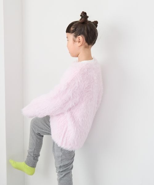 LOWRYS FARM（ローリーズファーム）の「シャギーニットＬＳ　 240119（ニット/セーター・キッズ・ブラック/ピンク/オフホワイト・110cm/150cm/140cm/130cm/120cm）」の6枚目の写真