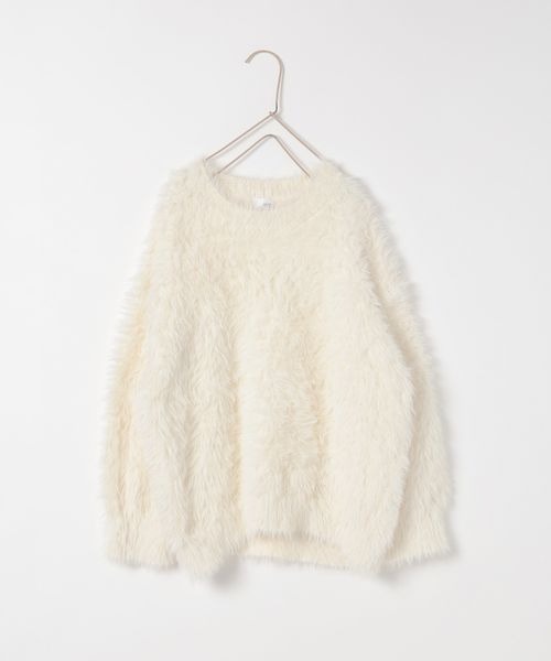 LOWRYS FARM（ローリーズファーム）の「シャギーニットＬＳ　 240119（ニット/セーター・キッズ・ブラック/ピンク/オフホワイト・110cm/150cm/140cm/130cm/120cm）」の15枚目の写真