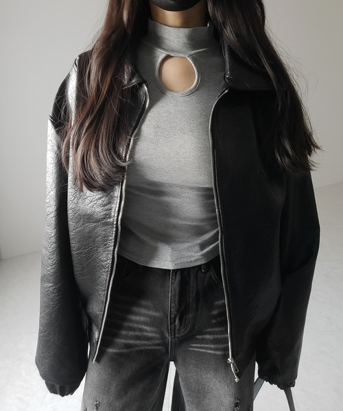 me+em select(ミームセレクト)の「※※【 3color 】裏起毛カットアウトプチハイネックトップス / urakimo cutout puchi highneck tops(Tシャツ/カットソー・レディース・グレー/ブラック/ホワイト・FREE)」の21枚目の写真