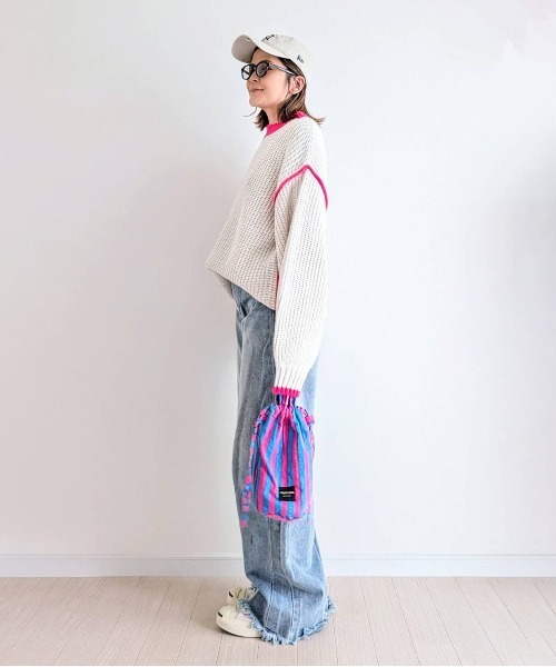 notch.(ノッチ)の「【 notch. by yui 】オーバーサイズバイカラーニット 2025A/W(ニット/セーター・レディース・ライトグレー/ネイビー/ブラウン/グレー/ライトブルー/オフホワイト/アイボリー/グリーン系その他/ロイヤルブルー/ピンク系・M)」の18枚目の写真