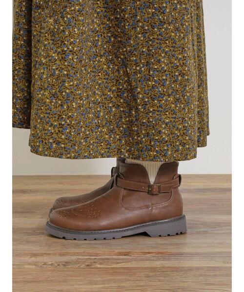 Samansa Mos2（サマンサ モスモス）の「メダリオンベルトブーツ（ブーツ・レディース・ブラウン/ブラック・M/L/S/XL）」の5枚目の写真