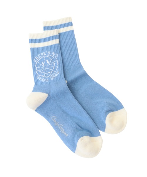 Candy Stripper（キャンディストリッパー）の「BROKEN SMILE RIB ソックス（ソックス/靴下・レディース・オフホワイト/ライトブルー/ブラック・FREE）」の3枚目の写真