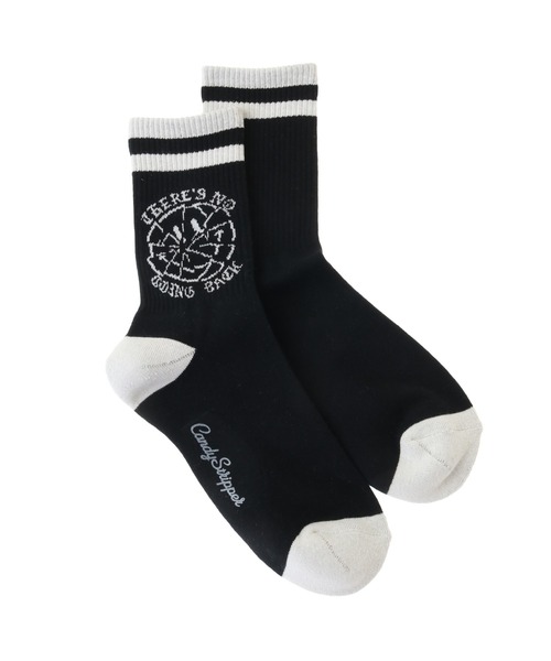 Candy Stripper（キャンディストリッパー）の「BROKEN SMILE RIB ソックス（ソックス/靴下・レディース・オフホワイト/ライトブルー/ブラック・FREE）」の2枚目の写真