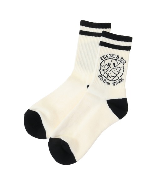 Candy Stripper（キャンディストリッパー）の「BROKEN SMILE RIB ソックス（ソックス/靴下・レディース・オフホワイト/ライトブルー/ブラック・FREE）」の4枚目の写真