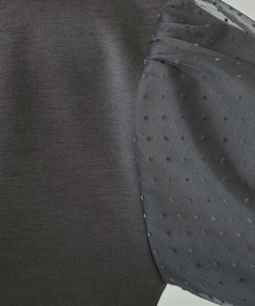 DRESKIP（ドレスキップ）の「【S-LL】お袖ドットチュール切り替えトップス（Tシャツ/カットソー・レディース・ブルー系その他/アイボリー/チャコールグレー・03/02/01/04）」の11枚目の写真