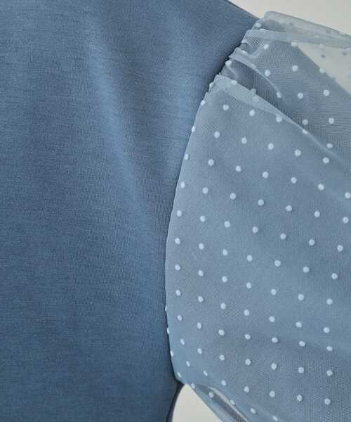 DRESKIP（ドレスキップ）の「【S-LL】お袖ドットチュール切り替えトップス（Tシャツ/カットソー・レディース・ブルー系その他/アイボリー/チャコールグレー・03/02/01/04）」の15枚目の写真
