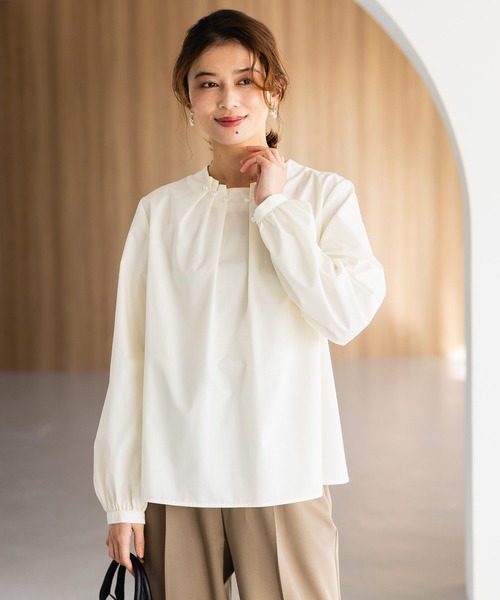 【WEB限定】パール付き華やぎブラウス《オケージョン2025》（シャツ/ブラウス）｜studio CLIP（スタディオクリップ）