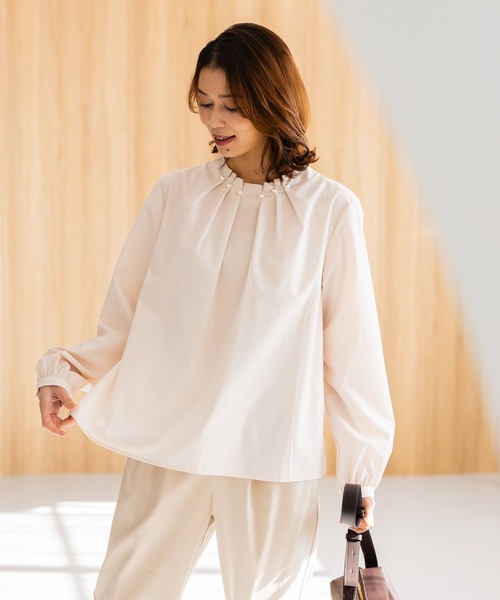 【WEB限定】パール付き華やぎブラウス《オケージョン2025》（シャツ/ブラウス）｜studio CLIP（スタディオクリップ）