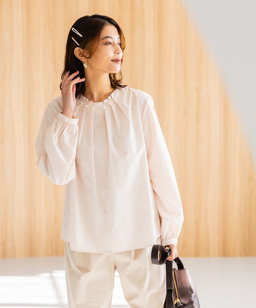 【WEB限定】パール付き華やぎブラウス《オケージョン2025》（シャツ/ブラウス）｜studio CLIP（スタディオクリップ）