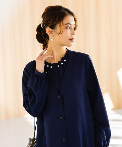 【WEB限定】パール付き華やぎブラウス《オケージョン2025》（シャツ/ブラウス）｜studio CLIP（スタディオクリップ）