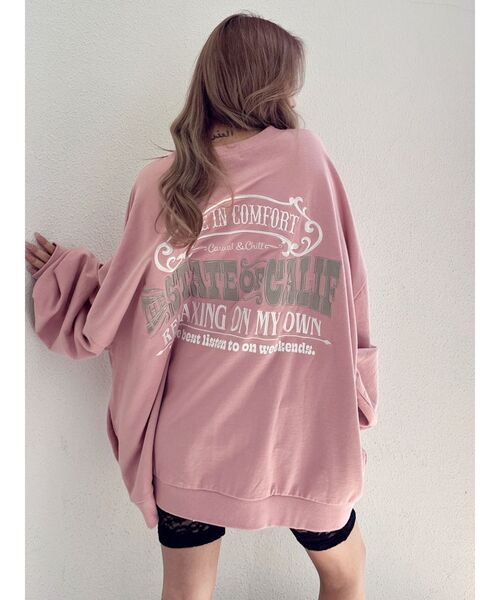 GYDA(ジェイダ)の「THE STATE OF CALIFドルマンスウェットトップス(スウェット・レディース・ネイビー/ピンク/グレー/オフホワイト・FREE)」の6枚目の写真