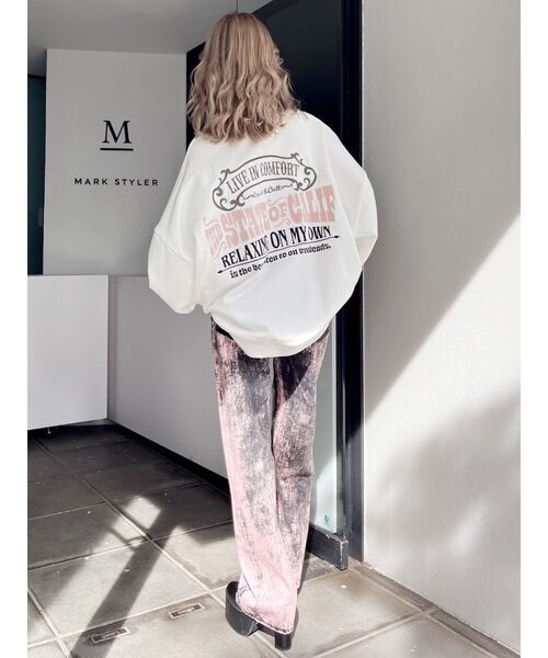 GYDA(ジェイダ)の「THE STATE OF CALIFドルマンスウェットトップス(スウェット・レディース・ネイビー/ピンク/グレー/オフホワイト・FREE)」の13枚目の写真