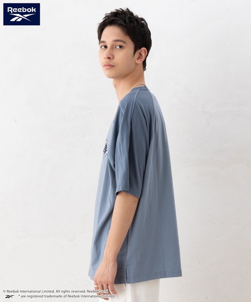 Reebok(リーボック)の「【EC別注】Reebok リーボック ブランド ロゴ ワンポイント 刺繍 ラグラン 半袖 Tシャツ(Tシャツ/カットソー・メンズ・ブラック/サックスブルー/ホワイト・M/LL/L)」の4枚目の写真