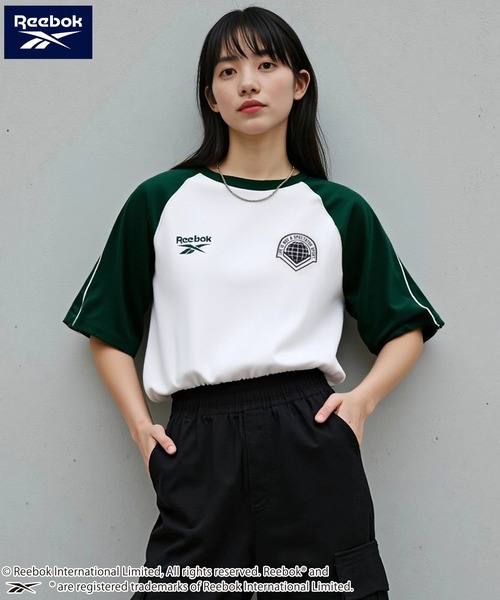 Reebok(リーボック)の「【EC別注】Reebok リーボック ブランド ロゴ ワンポイント 刺繍 ラグラン 半袖 Tシャツ(Tシャツ/カットソー・メンズ・ブラック/サックスブルー/ホワイト・M/LL/L)」の16枚目の写真