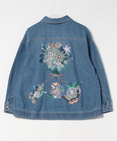 ScoLar（スカラー）の「151601：花蝶ブーケ刺繍 デニムジャケット