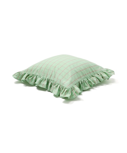 Francfranc（フランフラン）の「フリルチェック クッションカバー 450×450 ライトグリーン（B-077）（クッション/クッションカバー・レディース・ライトグリーン・FREE）」の3枚目の写真