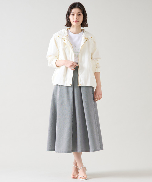 Tiara（ティアラ）の「Aラインタックスカート（スカート・レディース・ホワイト×ブラック・2/3）」の2枚目の写真