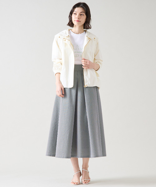 Tiara（ティアラ）の「Aラインタックスカート（スカート・レディース・ホワイト×ブラック・2/3）」の3枚目の写真