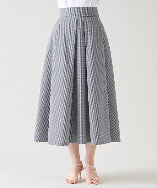 Tiara（ティアラ）の「Aラインタックスカート（スカート・レディース・ホワイト×ブラック・2/3）」の4枚目の写真