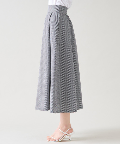 Tiara（ティアラ）の「Aラインタックスカート（スカート・レディース・ホワイト×ブラック・2/3）」の5枚目の写真