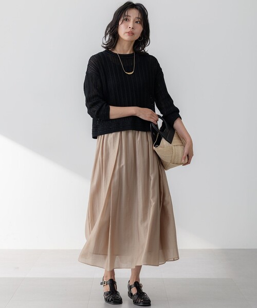 セール】【洗える】コットンギマ ストライプ ニット（ニット/セーター